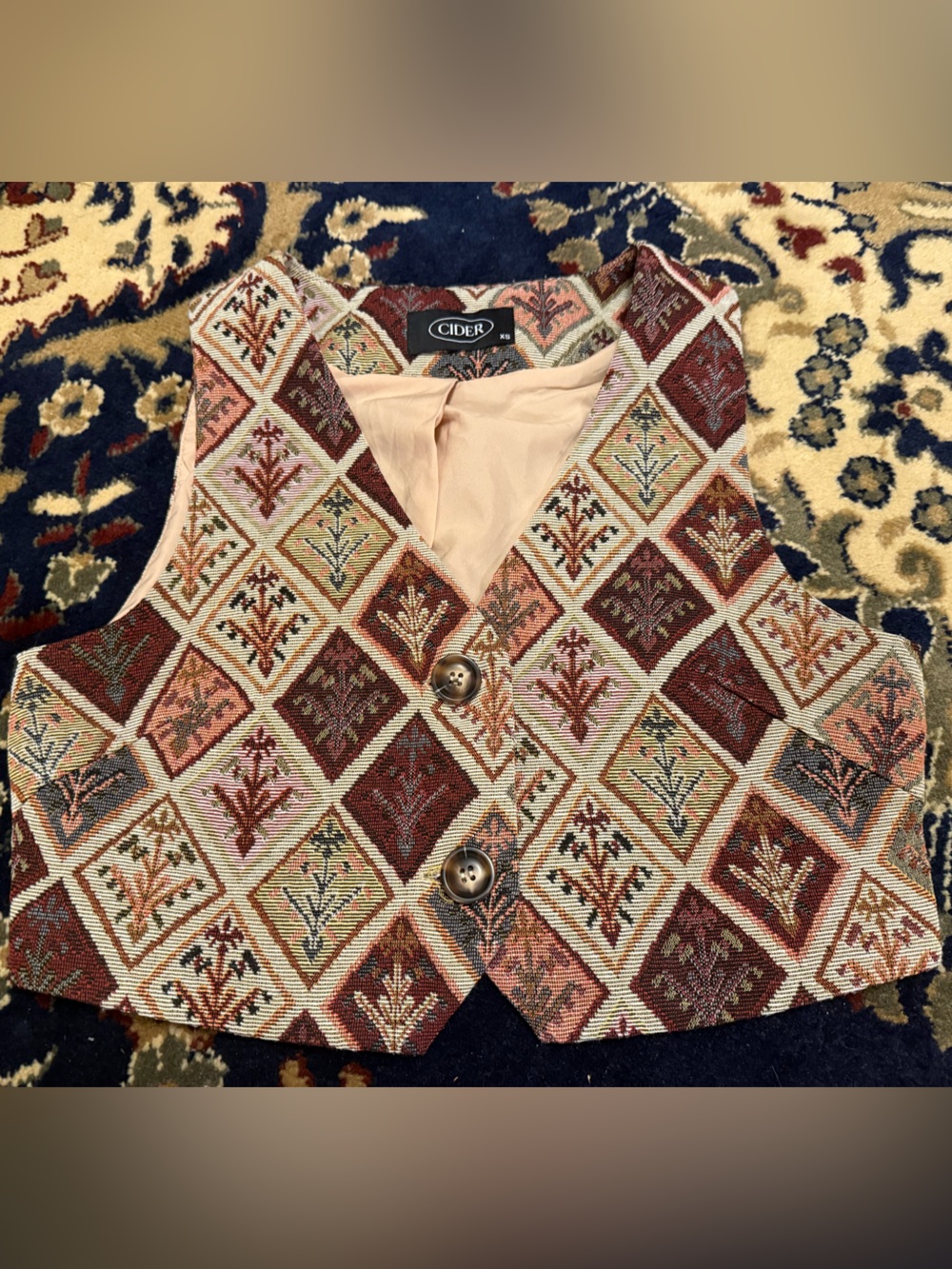 Cider Diamond Tapestry Vest